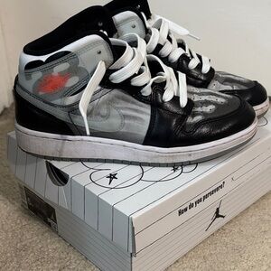 Jordan Black and White Boys Sneakers